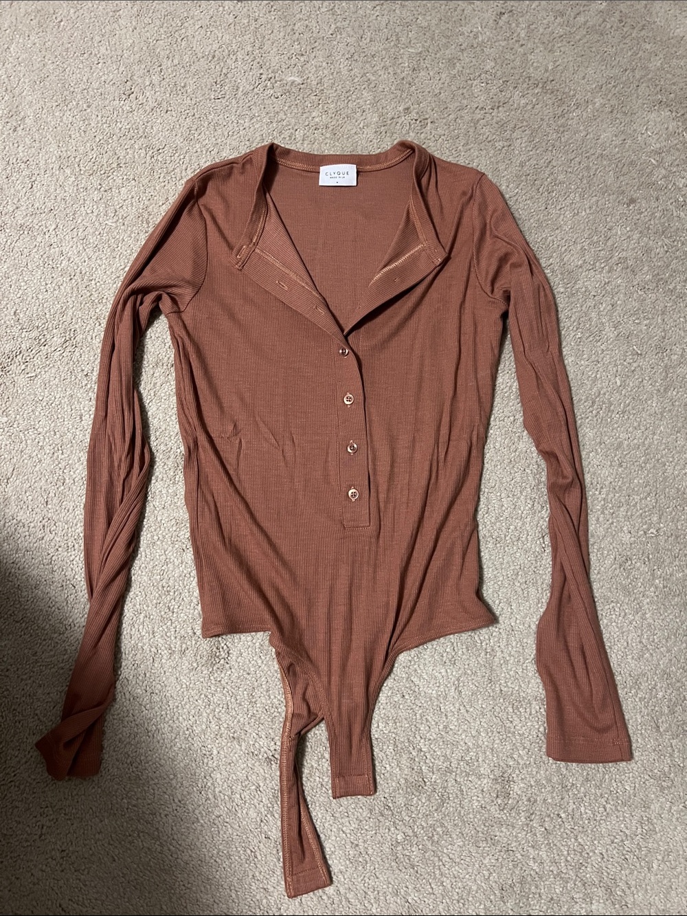 NWOT Clyque Long-Sleeve Button Bodysuit